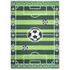 Dětský kusový koberec FLANNEL PRINTED JXH-301 Fotbalové hřiště zelený (Rozměr 80x150 cm)