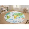 Kulatý dětský koberec KIDS 250321N Mapa Světa4
