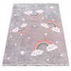 Dětský kusový koberec pratelný Horeca New 142 Duha Mráčky šedý