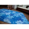 Dětský kusový koberec PUZZLE modrý