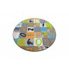 Dětský kulatý koberec JUMPY Písmena Číslice vícebarevný