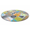 Dětský kulatý koberec JUMPY Písmena Číslice vícebarevný2