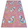 Kusový dětský koberec UNICORN Jednorožec růžový