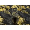 Kusový koberec Monstera Listy palmy černý zlatý