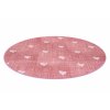 Dětský kulatý koberec HEARTS Srdíčka Růžový2