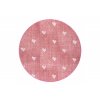 Dětský kulatý koberec HEARTS Srdíčka Růžový1