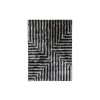 Kusový shaggy koberec FLIM 010 B3 Geometrický vzor černý šedý1