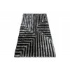 Kusový shaggy koberec FLIM 010 B3 Geometrický vzor černý šedý