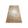 Kusový shaggy koberec FLIM 008 B1 Kruhy béžový