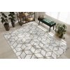 Kusový koberec EMERALD 1014 Luxusní geometrický 3D krémový zlatý3