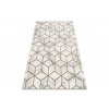 Kusový koberec EMERALD 1014 Luxusní geometrický 3D krémový zlatý