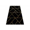 Kusový koberec EMERALD 1012 Luxusní geometrický černý zlatý