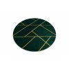 Kulatý koberec EMERALD 1012 Luxusní geometrický zelený zlatý