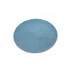Kulatý koberec jednobarevný Shaggy POSH protiskluzový pratelný modrý