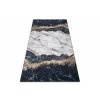 Kusový koberec vhodný k praní ANDRE 1124 Mramor abstraktní protiskluzový černý