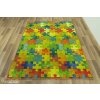 Dětský kusový koberec Puzzle multicolor vícebarevný