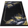 Moderní kusový koberec BLACK and GOLD 01 Listí protiskluzový černý zlatý1