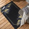 Moderní kusový koberec BLACK and GOLD 01 Listí protiskluzový černý zlatý