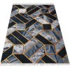 Moderní kusový koberec BLACK and GOLD 04 Geometrický protiskluzový černý zlatý1