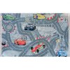 Dětský kusový koberec NEW BAMBINO 05 Pratelný Ulčky Závodní dráha Auta šedý2