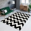 Moderní kusový koberec MAROKO L891A Cik Cak černý bílý