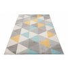 Kusový koberec LAZUR C940M trojúhelníky šedý žlutý modrý