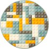 Kulatý dětský koberec Kostky Lego