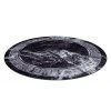 Kulatý koberec pratelný MIRO 51199.807 Mramor protiskluzový černý bílý2