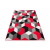 Kusový koberec moderní MAYA Q545A Kostky 3D červený šedý