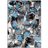 Kusový koberec moderní MAYA Z907A Květy modrý šedý