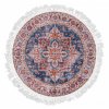 Kulatý koberec CHENILLE PRINTED Y-169A Klasický hnědý modrý