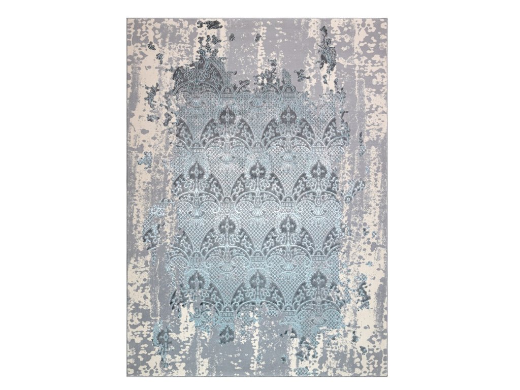 Moderní kusový koberec Core W3824 Ornament Vintage cream/grey and bluešedá | šedá