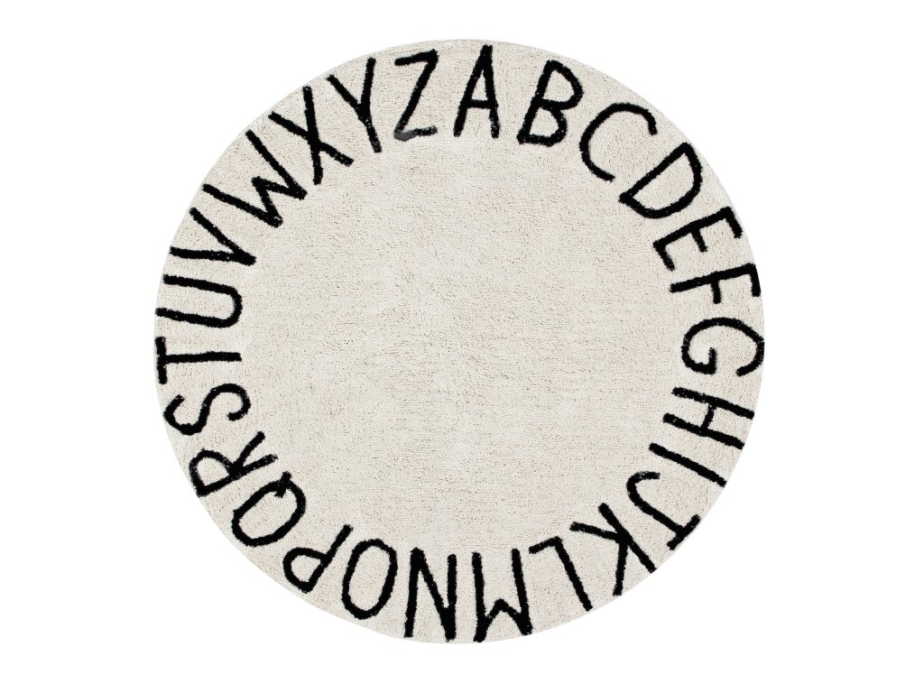 Přírodní koberec, ručně tkaný Round ABC Natural-Black (Typ 150x150 (průměr) kruh)