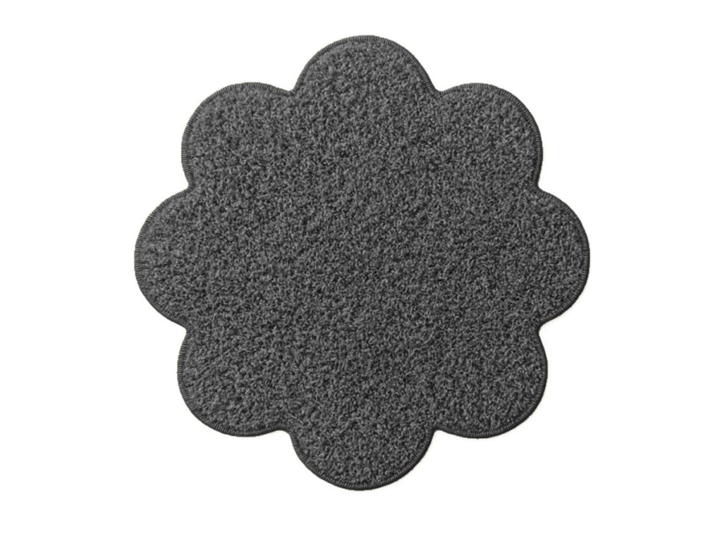 Kusový koberec Color Shaggy šedý kytka (Typ 120x120 kytka)