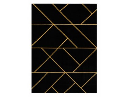 Moderní kusový koberec Emerald geometric 1012 black and goldčerná | černá
