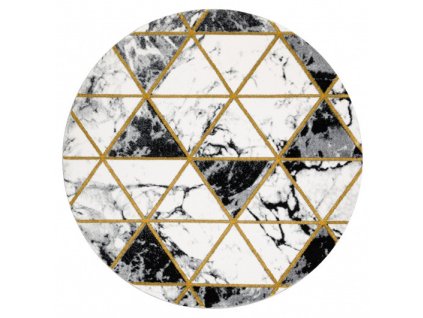 Moderní kusový koberec Emerald 1020 black and gold kruhvícebarevná | vícebarevná