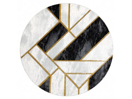 Moderní kusový koberec Emerald 1015 black and gold kruhvícebarevná | vícebarevná
