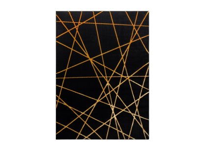 Moderní kusový koberec Gloss 406C 86 geometric black/goldčerná | černá