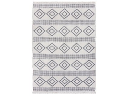 Moderní kusový koberec Deuce Teo Recycled Rug Monochrome | bílá, šedá
