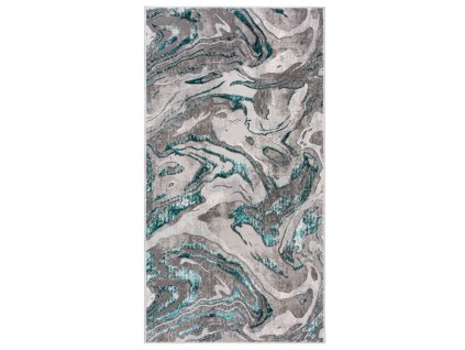 Moderní  kusový koberec Eris Marbled Emerald | modrá
