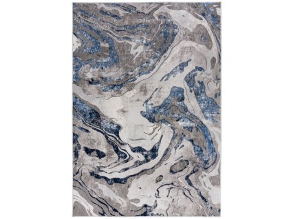 Moderní  kusový koberec Eris Marbled Navy | šedá