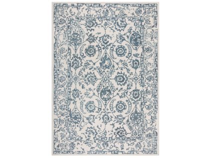 Klasický kusový koberec Wool Loop Yasmin Ivory/Blue | modrá