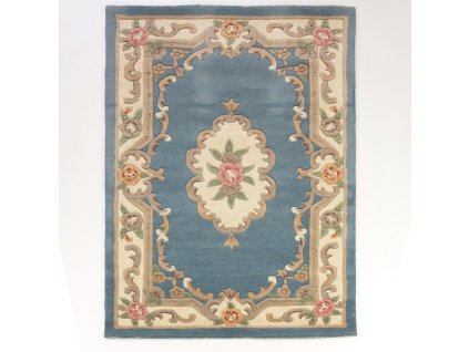 Ručně všívaný kusový koberec Lotus premium Blue | modrá