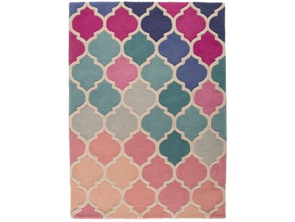 Ručně všívaný kusový koberec Illusion Rosella Pink/Blue | vícebarevná | vícebarevná