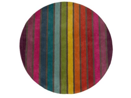 Ručně všívaný kusový koberec Illusion Candy Multi kruh | bílá