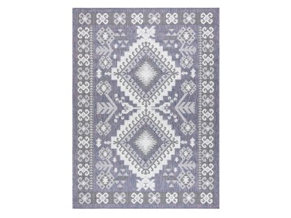 Kusový koberec Sion Sisal Aztec 3007 blue/pink/ecru – na ven i na doma