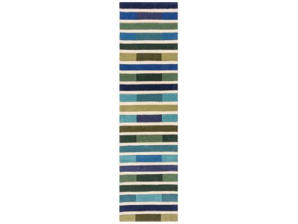 Ručně všívaný běhoun Illusion Piano Green/Multi