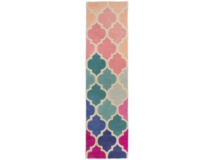 Ručně všívaný běhoun Illusion Rosella Pink/Blue