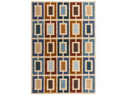Ručně všívaný kusový koberec Illusion Retro Blocks Blue/Multi