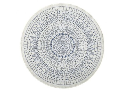 Moderní kusový koberec Twin-Wendeteppiche 103104 creme blau kruh | modrá